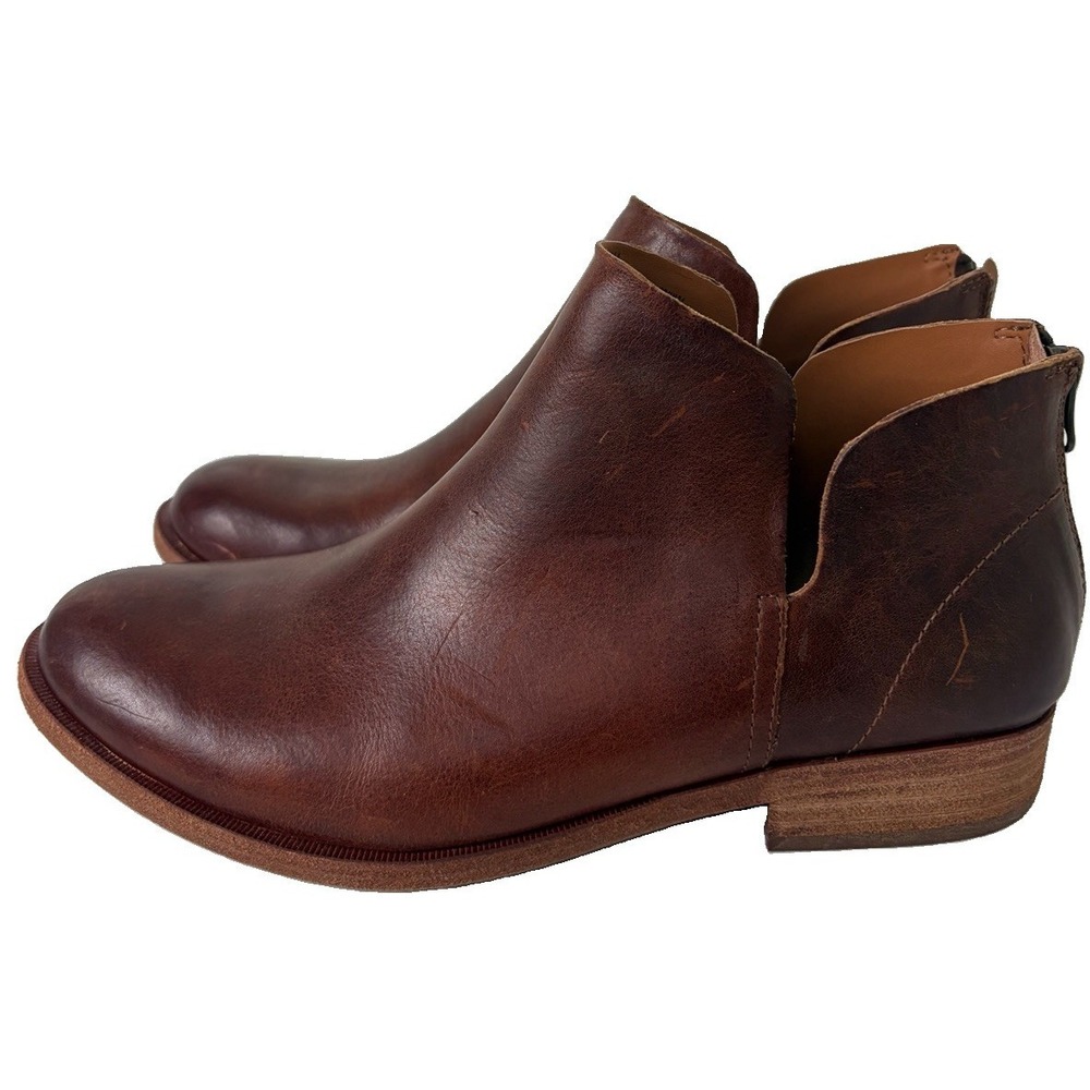 Kork Ease Renny Leather Ankle Boots Womens 9M Brown Back Zip Comfort Bootie - Picture 2 of 10